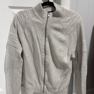 INC International Concepts Light Gray Zip-Up Sweater